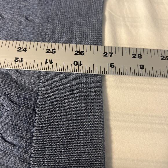 John Ashford Men Sweater Vest Size Large Blue Italian Merino Wool Classic Preppy - Picture 9 of 9